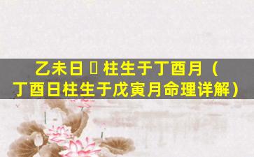 乙未日 ☘ 柱生于丁酉月（丁酉日柱生于戊寅月命理详解）